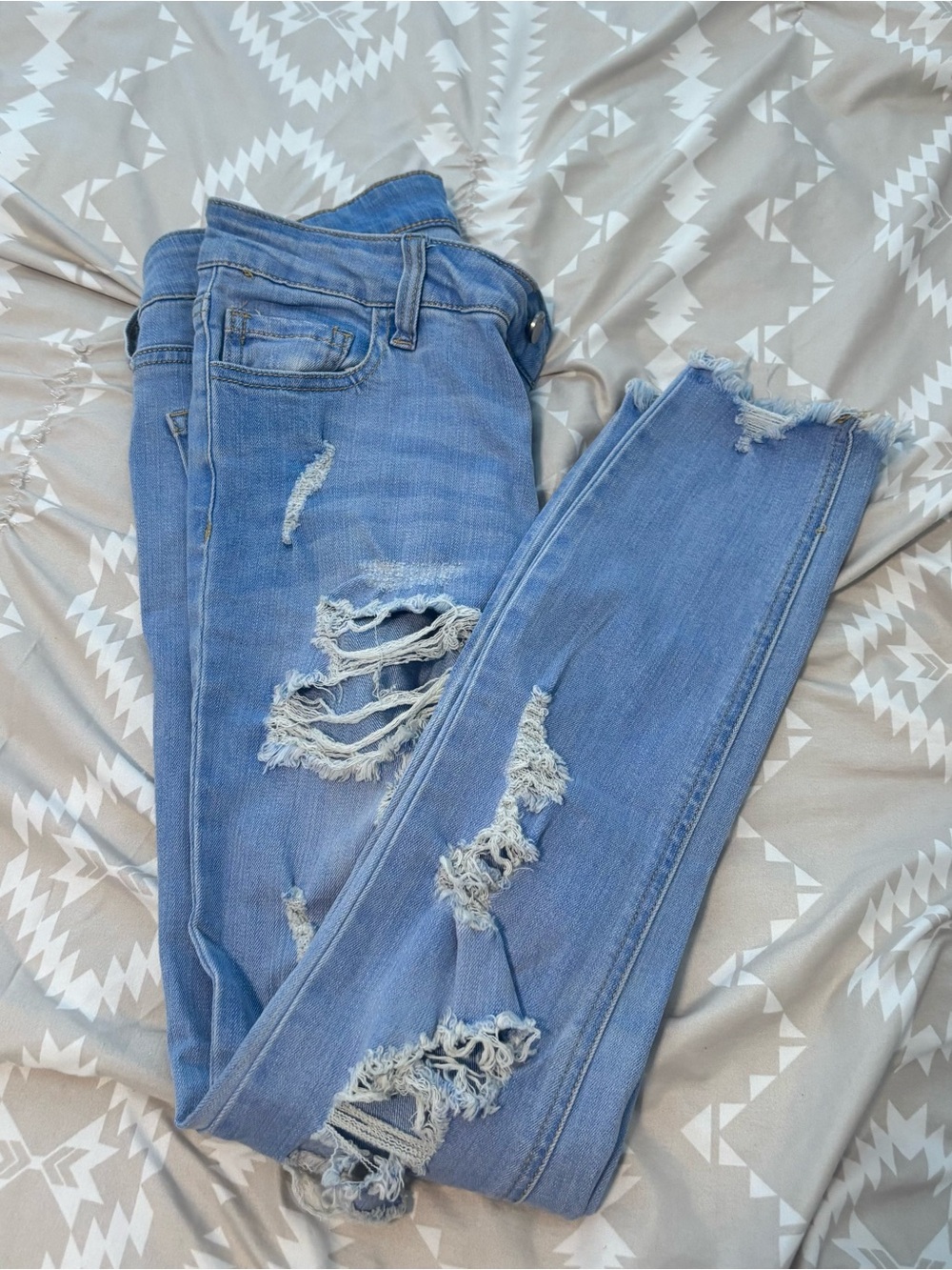Cello Light Blue Ripped Skinny Jeans